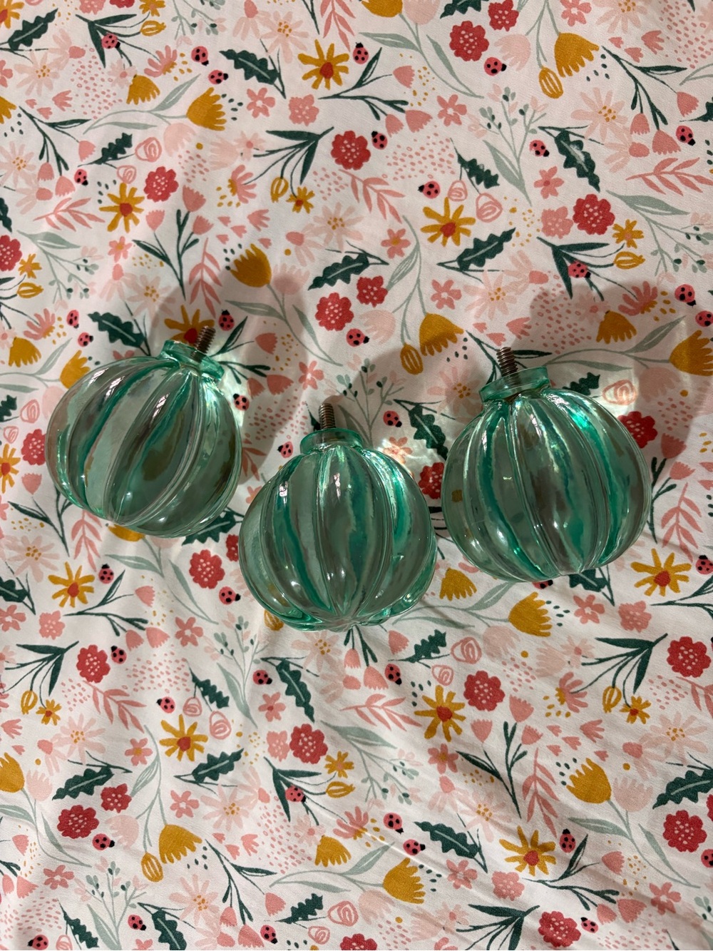 PBTeen Teal Curtain Rod finials 3 included flaws 🩵🩵🩵